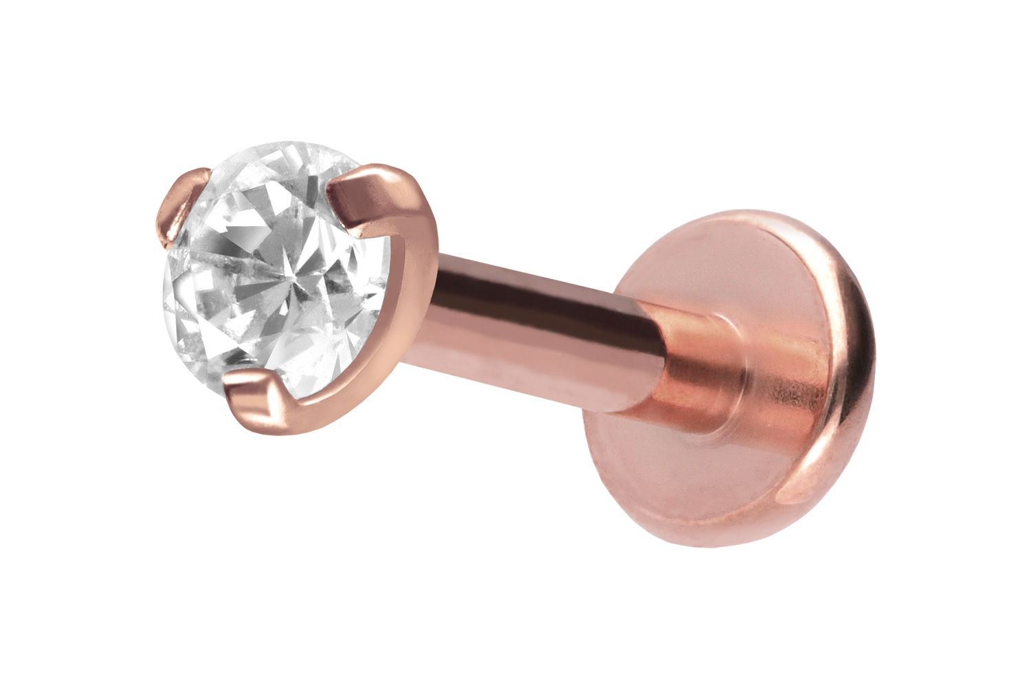 Titan Labret Piercing mit Innengewinde EINGEFASSTER KRISTALL